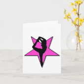 Cheerleader flyer roze ster notecard kaart (Gele Bloem)