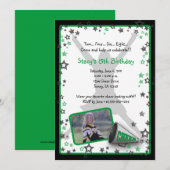 Cheerleader Foto Uitnodiging Groen (Voorkant / Achterkant)