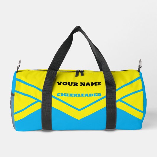 Cheerleader Geel Blauwe Hemel en Wit Plunjezak (Achterkant)
