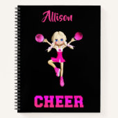Cheerleader Gepersonaliseerd Cheer Spiral Notitieb Notitieboek (Voorkant)