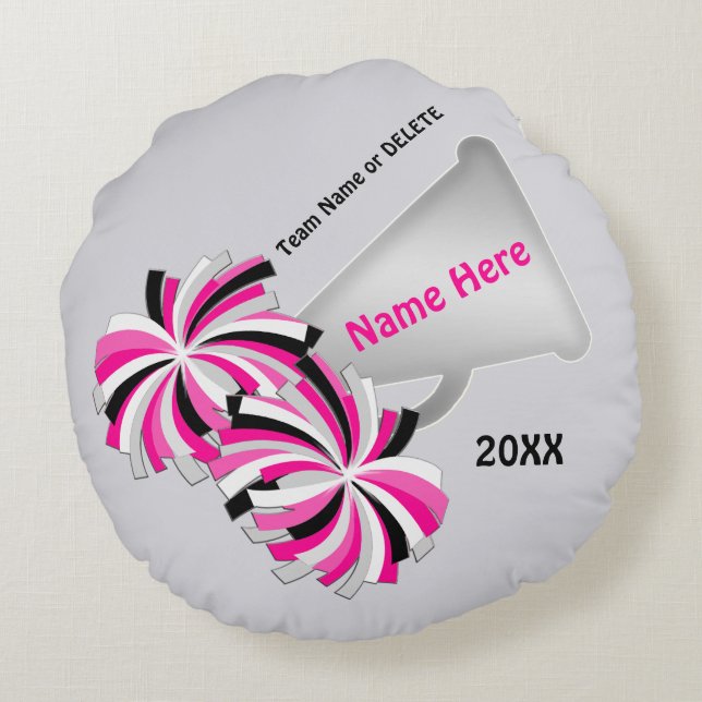 Cheerleader Gifts, gepersonaliseerde pom Pom Pillo Rond Kussen (Achterkant)