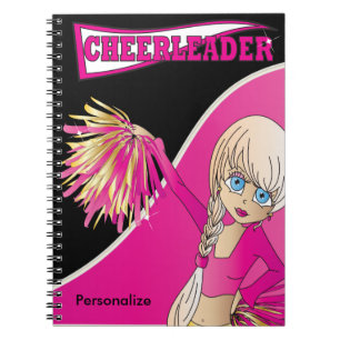 Cheerleader Girl  DIY-naam  Roze laptop Notitieboek