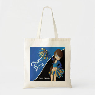  Cheerleader Girl in Blue Tote Bag