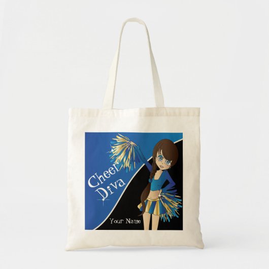  Cheerleader Girl in Blue Tote Bag (Voorkant)