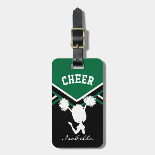 Cheerleader Girl in Dark Green Bagagelabel