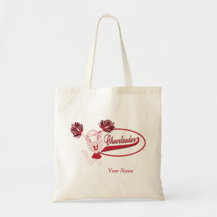 Cheerleader Girl in Dark Red Silhouette Tote Bag