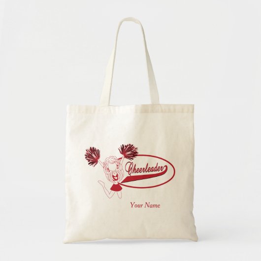Cheerleader Girl in Dark Red Silhouette Tote Bag (Voorkant)