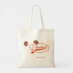 Cheerleader Girl in Oranje Silhouette Tote Bag