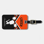 Cheerleader Girl in Sinaasappel Bagagelabel (Voorkant horizontaal)