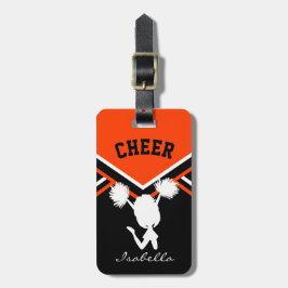 Cheerleader Girl in Sinaasappel Bagagelabel