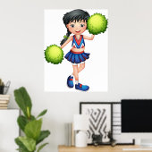 Cheerleader Girl Poster (Thuiskantoor)
