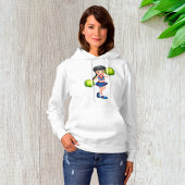 Cheerleader Girl with Pom Poms Fun Sports Spirit Hoodie