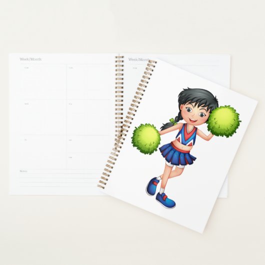 Cheerleader Girl with Pom Poms Fun Sports Spirit Planner (Display)