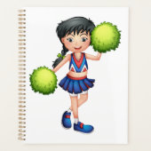 Cheerleader Girl with Pom Poms Fun Sports Spirit Planner (Voorkant)