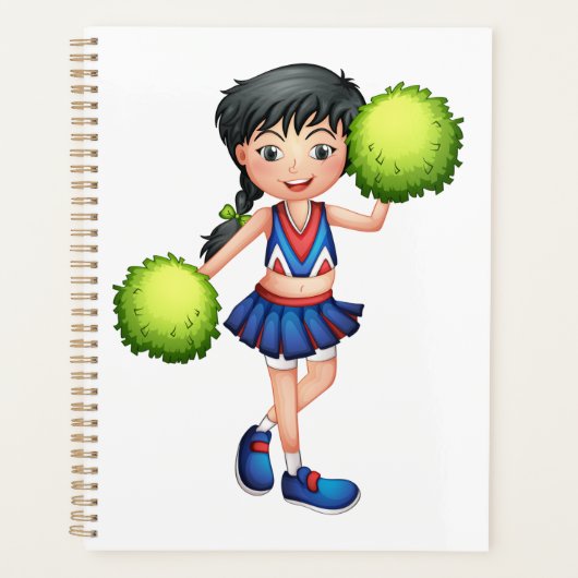 Cheerleader Girl with Pom Poms Fun Sports Spirit Planner (Voorkant)