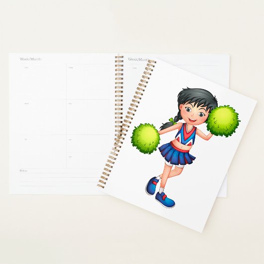 Cheerleader Girl with Pom Poms Fun Sports Spirit Planner