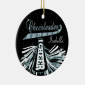 Cheerleader 📣 💖 Glam - Black en Blue Blauwgroen Keramisch Ornament (Rechts)