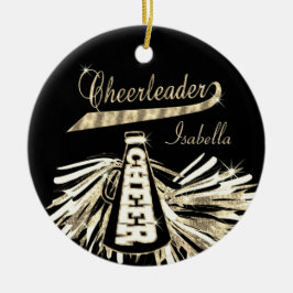 Cheerleader 📣 💖 Glam - Black en Gold Keramisch Ornament