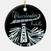 Cheerleader 📣 💖 Glam - Blue Blauwgroen Keramisch Ornament (Achterkant)