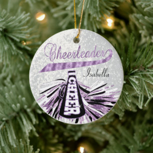 Cheerleader 📣 💖 Glam - Paars  Keramisch Ornament