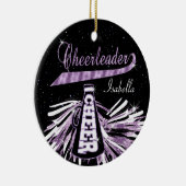 Cheerleader 📣 💖 Glam - zwart en Paars Keramisch Ornament (Rechts)