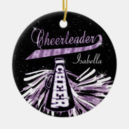 Cheerleader 📣 💖 Glam - zwart en Paars Keramisch Ornament