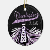 Cheerleader 📣 💖 Glam - zwart en Paars Keramisch Ornament (Links)