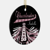 Cheerleader 📣 💖 Glam - zwart en roze Keramisch Ornament (Rechts)