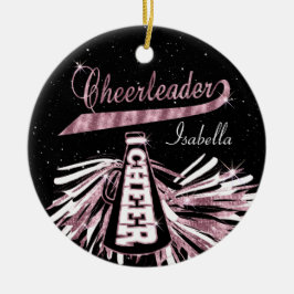 Cheerleader 📣 💖 Glam - zwart en roze Keramisch Ornament