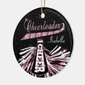 Cheerleader 📣 💖 Glam - zwart en roze Keramisch Ornament (Links)