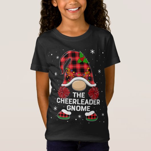 Cheerleader Gnome kerstleider pajama chr T-shirt (Voorkant)