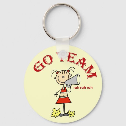 Cheerleader Go Team Tshirts en Gifts Sleutelhanger (Voorkant)