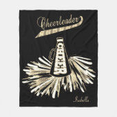 Cheerleader 📣 💖 - Gold Glitter en Black Fleece Deken (Voorkant)