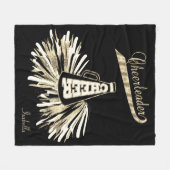 Cheerleader 📣 💖 - Gold Glitter en Black Fleece Deken (Voorkant (Horizontaal))
