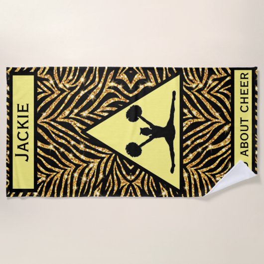 Cheerleader Gold Zebra Wild over Cheer Strandlaken (Voorkant)