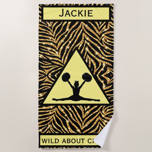 Cheerleader Gold Zebra Wild over Cheer Strandlaken (Voorkant)
