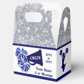 Cheerleader Goodie Bags. Gepersonaliseerd, blauw, Bedankdoosjes (Geopend)