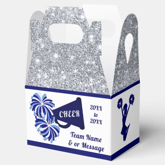 Cheerleader Goodie Bags. Gepersonaliseerd, blauw,  Bedankdoosjes (Geopend)
