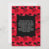 Cheerleader Graduation Party Red en Black Kaart (Achterkant)
