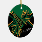 Cheerleader 📣 💖 - Green, Black en Gold Keramisch Ornament (Rechts)
