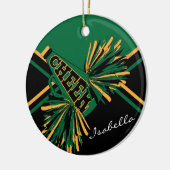 Cheerleader 📣 💖 - Green, Black en Gold Keramisch Ornament (Links)