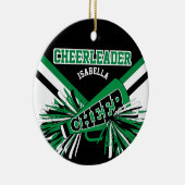 Cheerleader 📣 - Green, Black en White 2 Keramisch Ornament (Rechts)