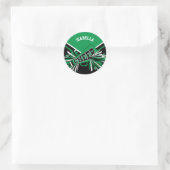 📣 Cheerleader - Green, White en Black Ronde Sticker (Tas)