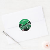 📣 Cheerleader - Green, White en Black Ronde Sticker (Envelop)