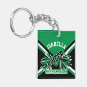 Cheerleader - Groen, Zwart en wit Sleutelhanger (Voorkant Links)
