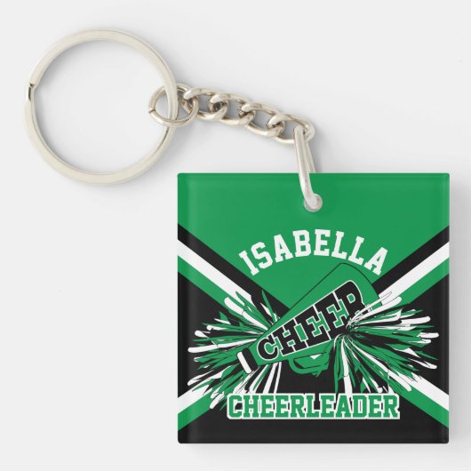 Cheerleader - Groen, Zwart en wit Sleutelhanger (Voorkant)