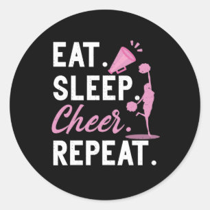 Cheerleader Gymnastic Dance Eat Sleep Cheer Repete Ronde Sticker