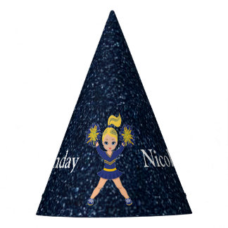 Cheerleader "Happy Birthday", gepersonaliseerd Feesthoedjes
