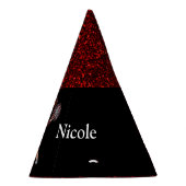 Cheerleader "Happy Birthday" Zwart / Rood Sparkle Feesthoedjes (Rechts)