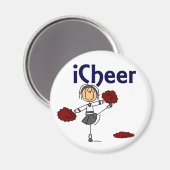 Cheerleader I Cheer Stick Figuur Magneet (Voorkant / Achterkant)